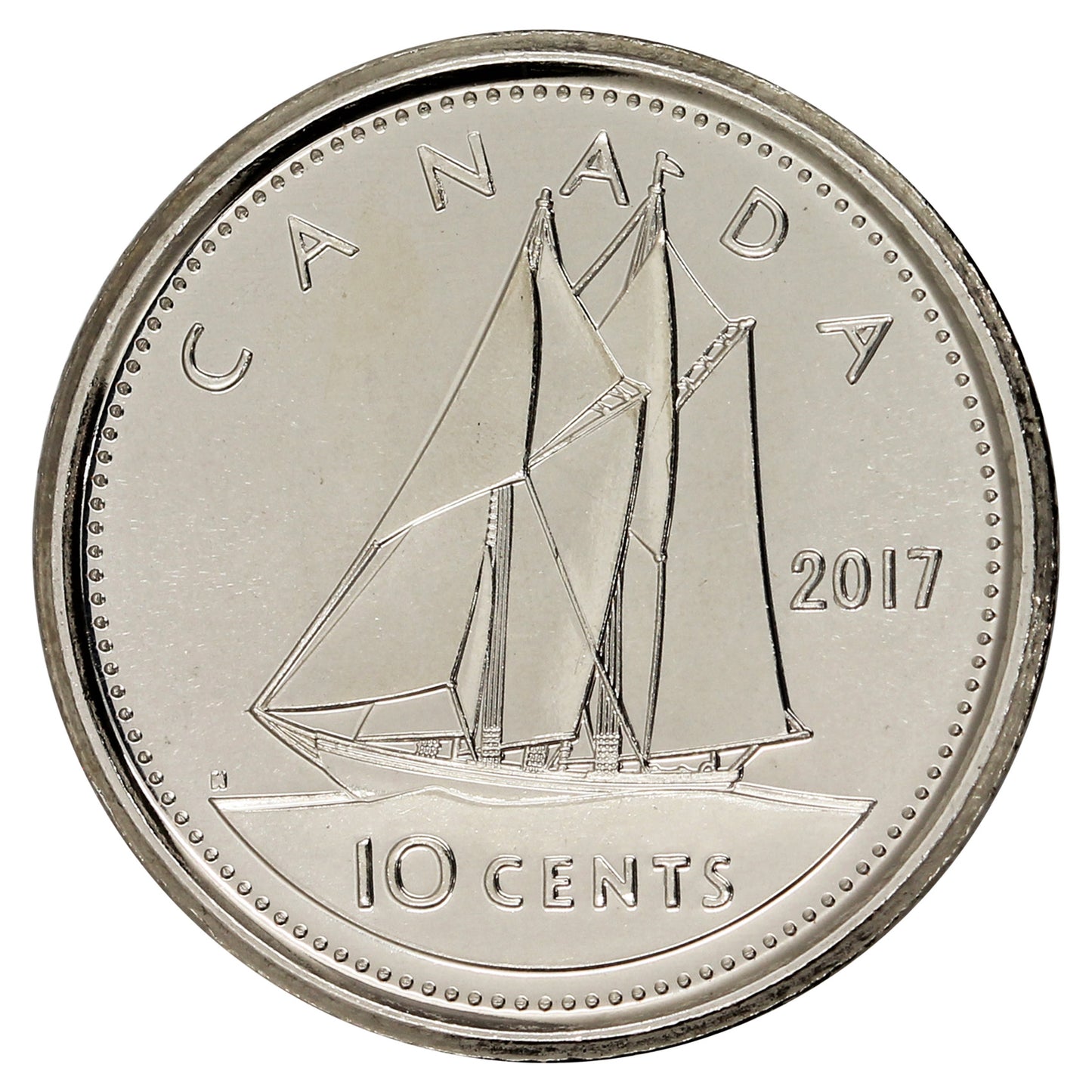 2017 Bluenose Canada 10-cents Brilliant Uncirculated (MS63)