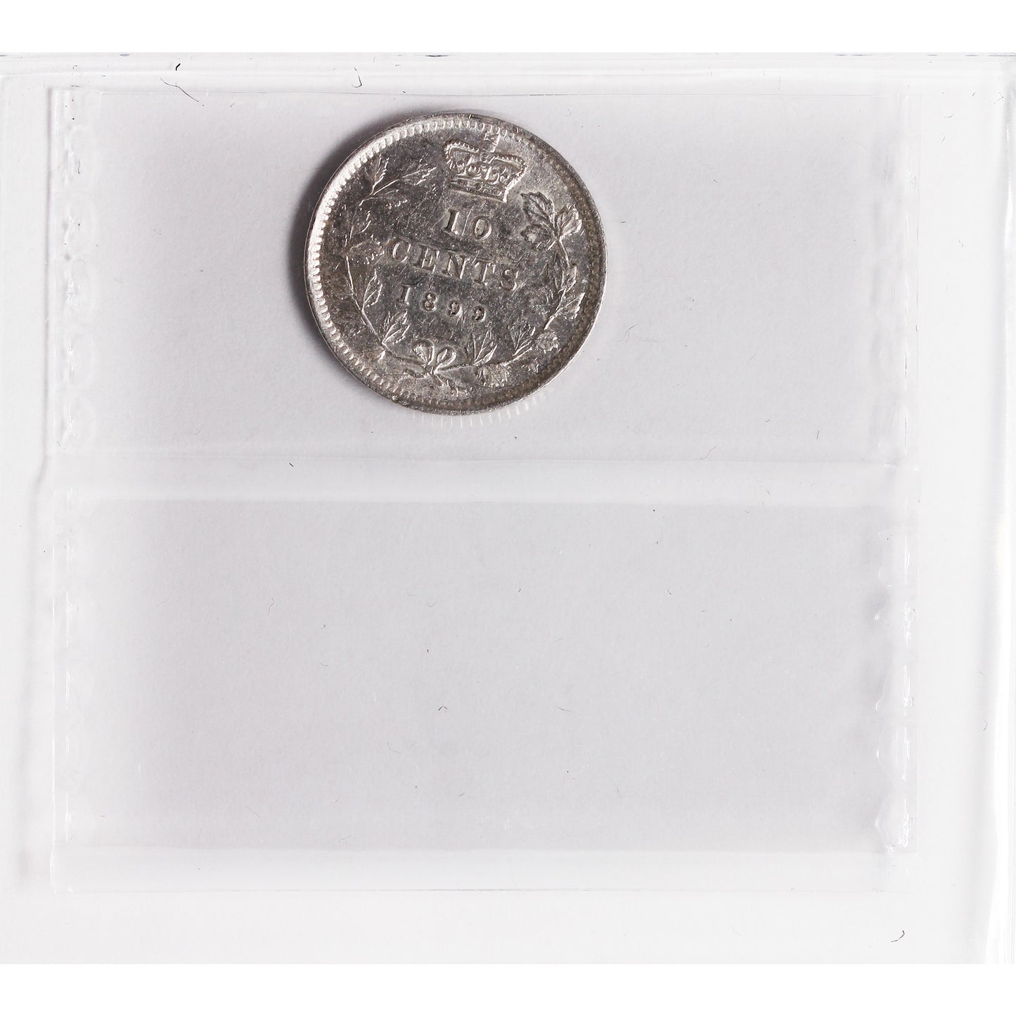 1899 Small 9s Canada 10-cents ICCS Certified AU50