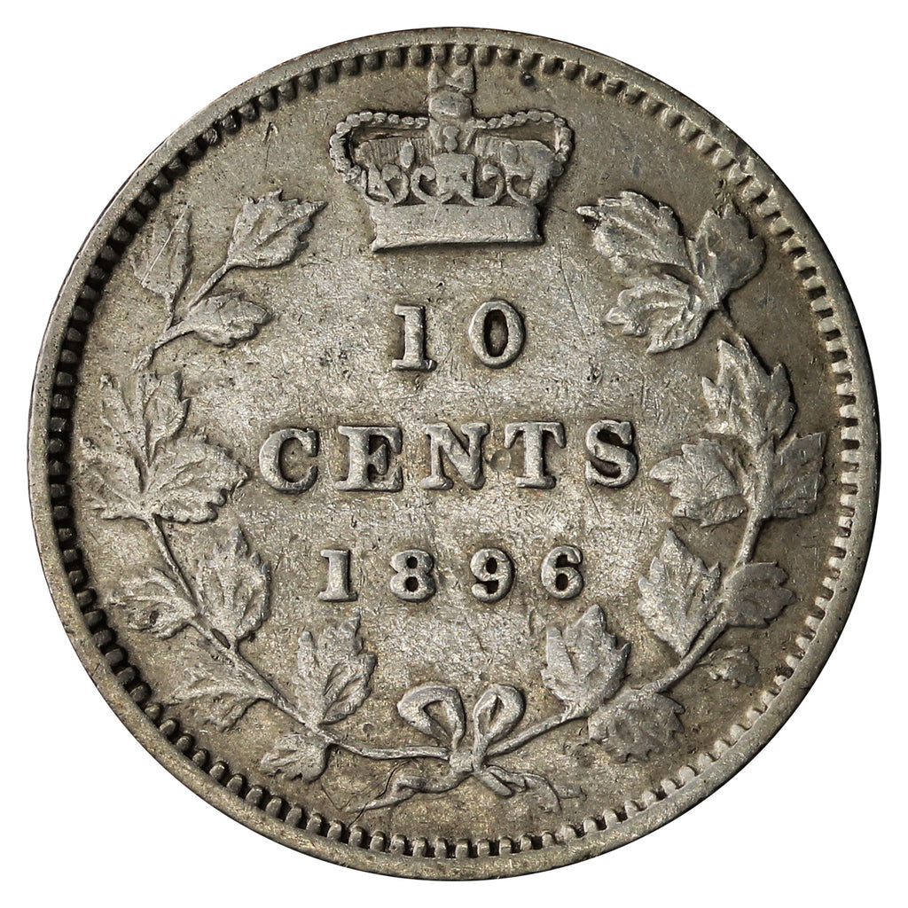 1896 Obv. 5 Canada 10-cents F-VF (F15) $