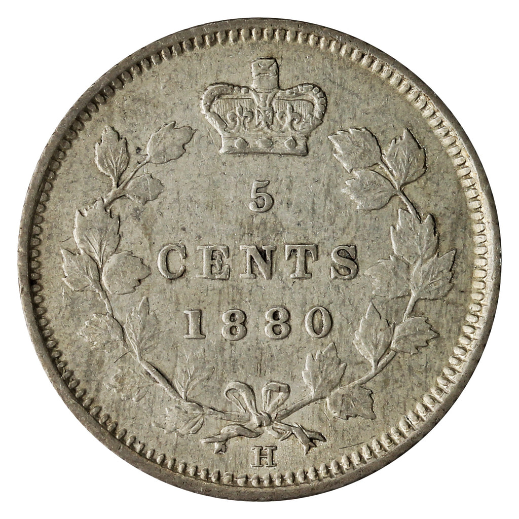 1880H Obv. 2 Canada 5-cents Extra Fine (EF40) $