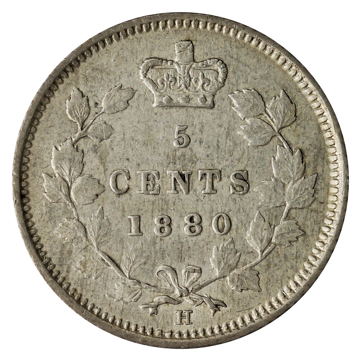1880H Obv. 2 Canada 5-cents Extra Fine (EF40) $