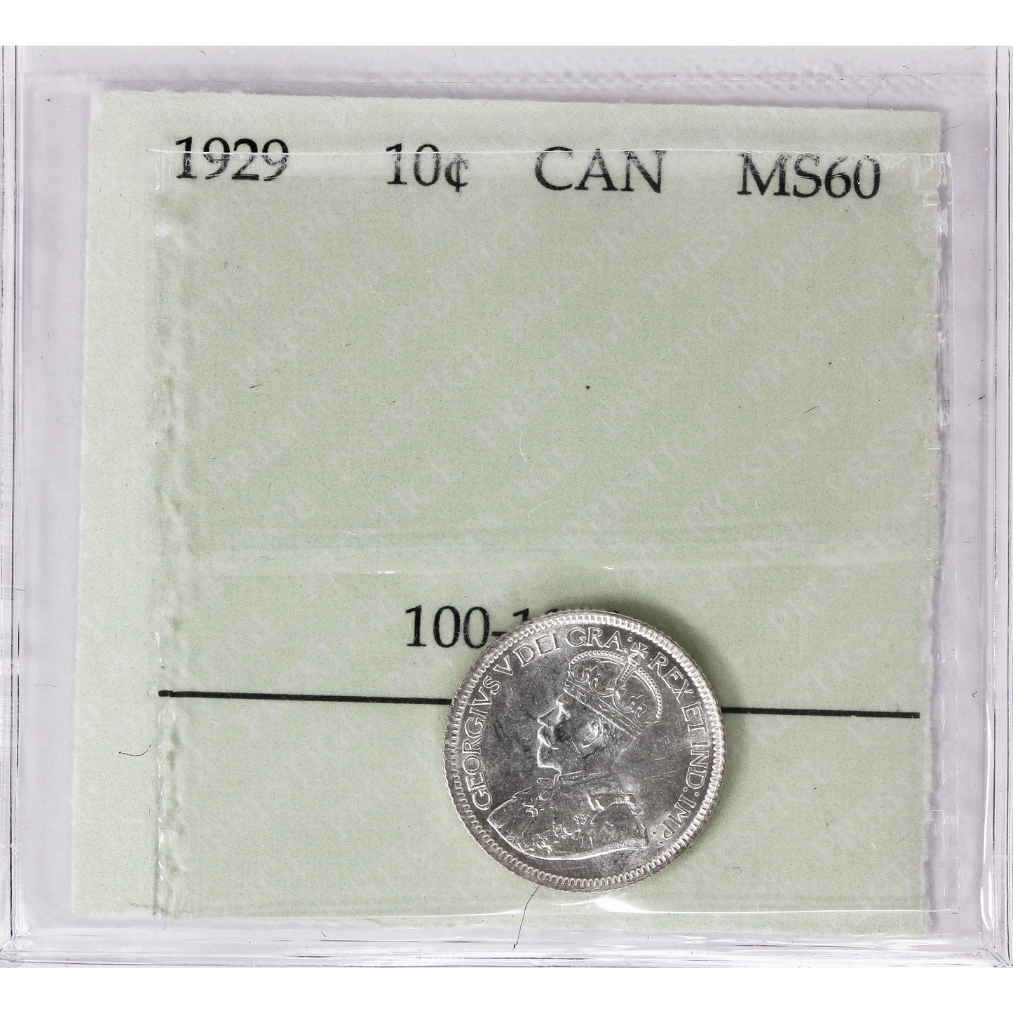 1929 Canada 10-cents Prestige Certified MS60 $