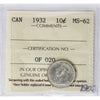 1932 Canada 10-cents ICCS Certified MS62