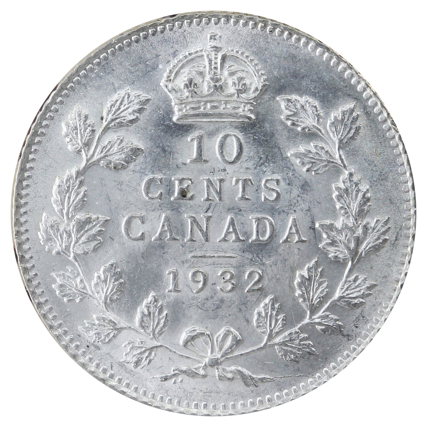 1932 Canada 10-cents ICCS Certified AU58