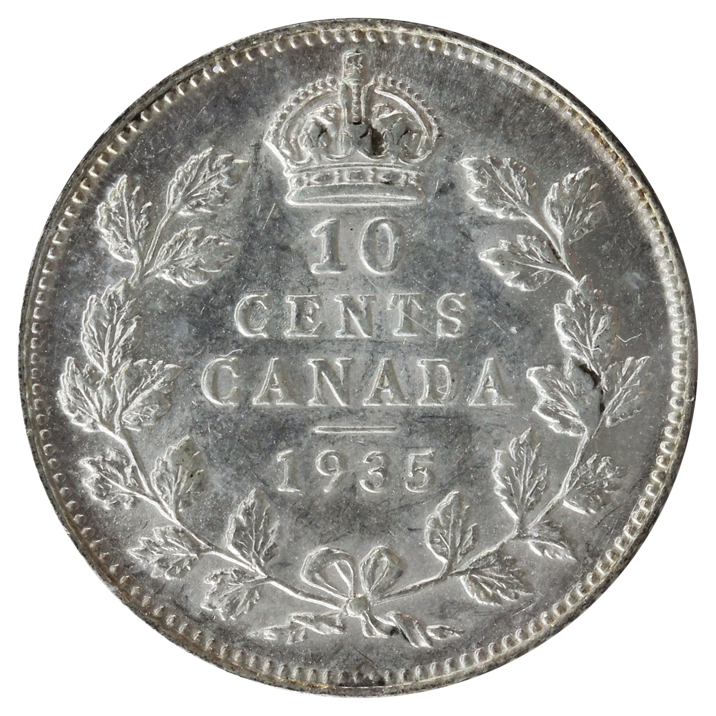 1935 Canada 10-cents ICCS Certified AU55