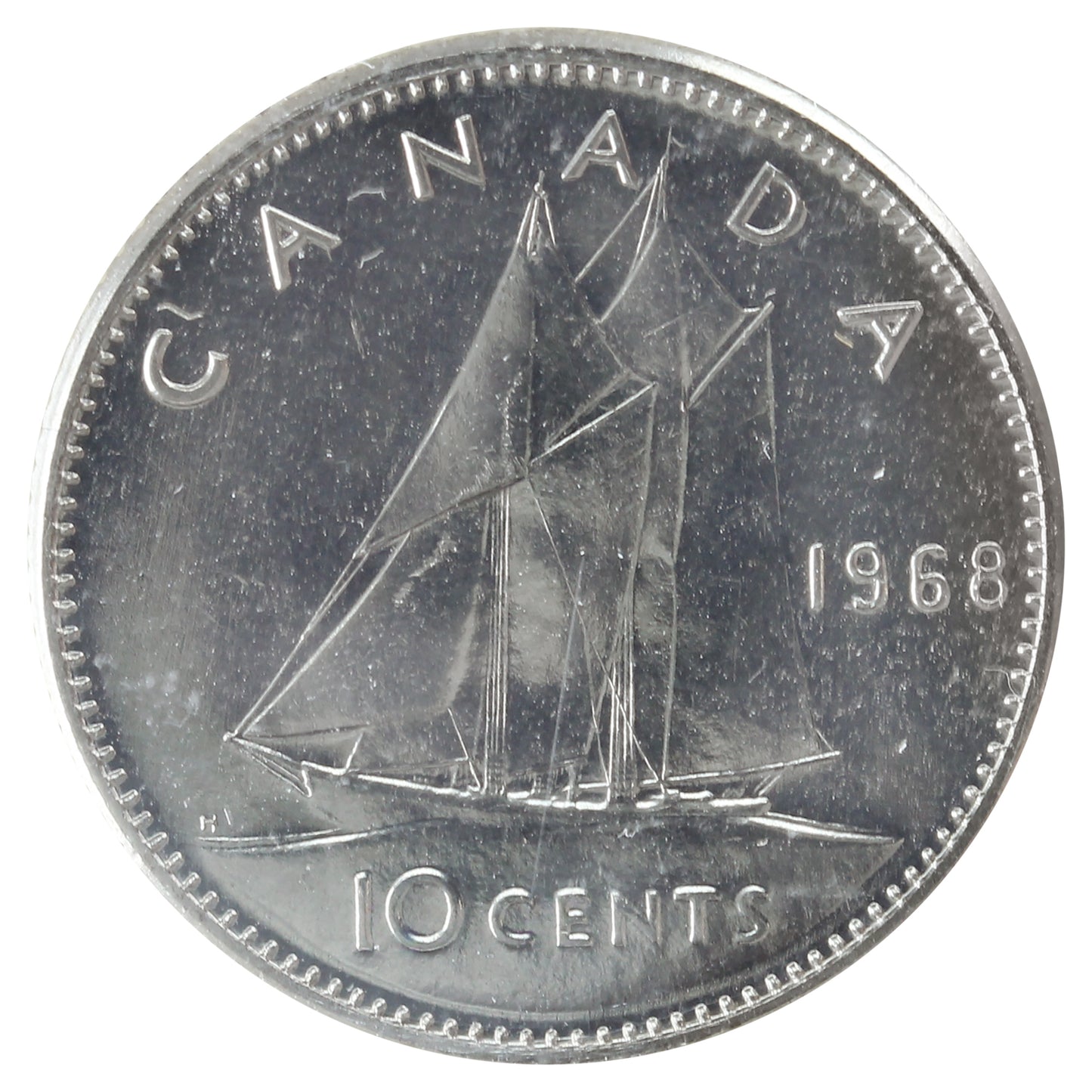 1968 Nickel Canada 10-cents ICCS Certified PL65 Ultra Heavy Cameo