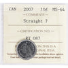 2007 Straight 7 Canada 10-cents ICCS Certified MS-64