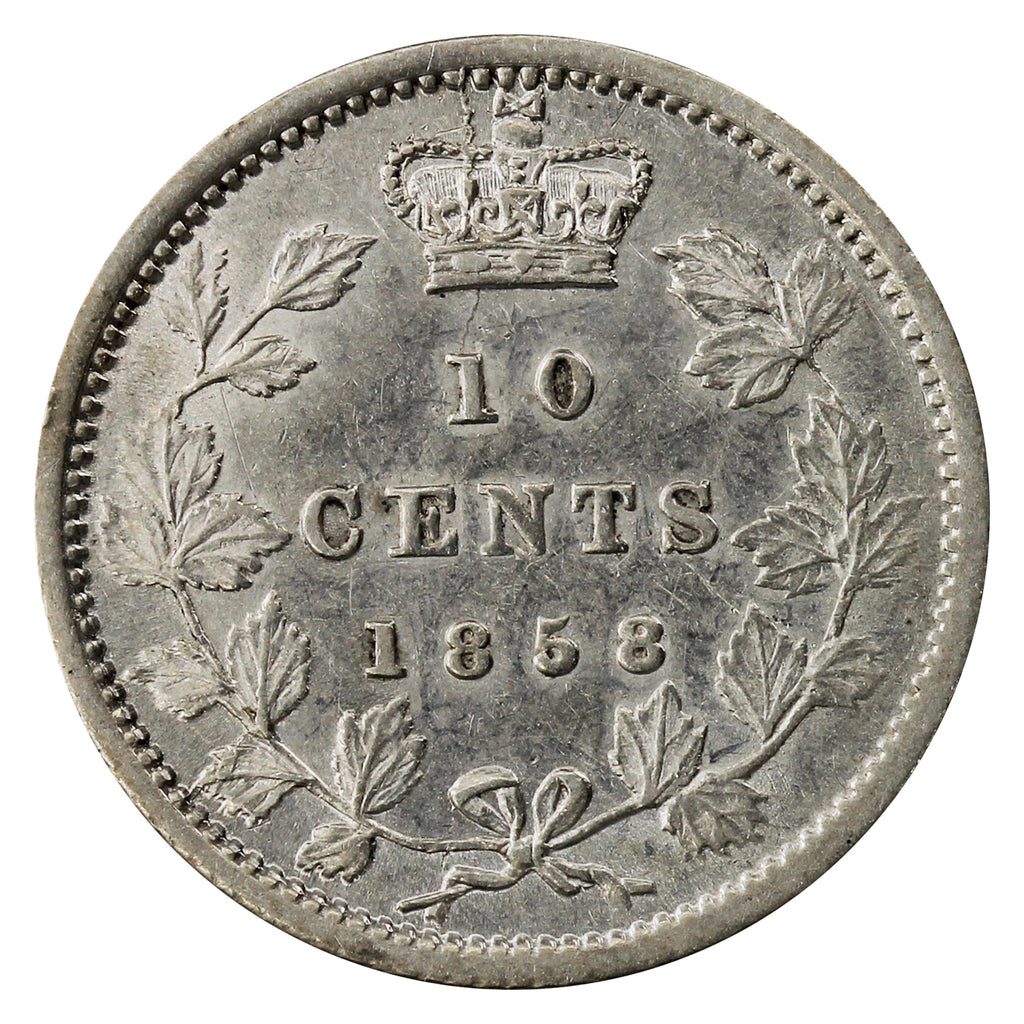 1858 Canada 10-cents Extra Fine (EF40) $