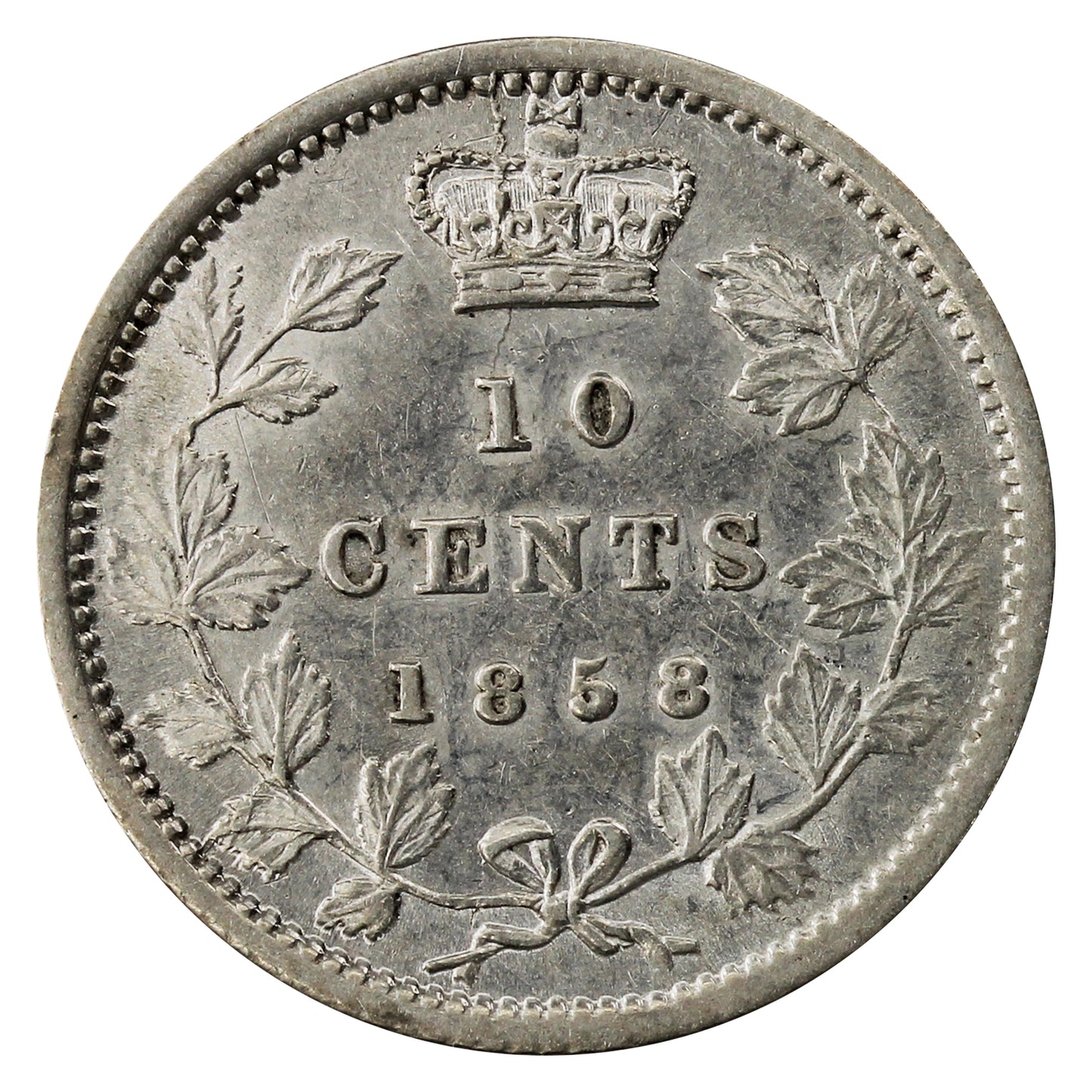 1858 Canada 10-cents Extra Fine (EF40) $