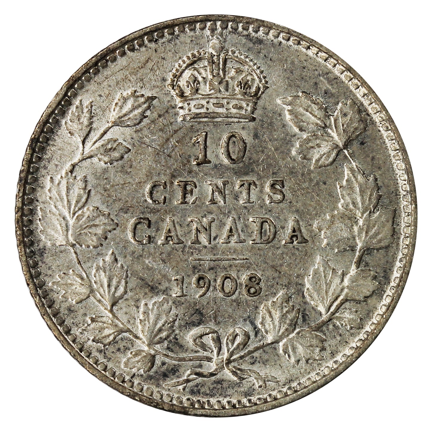 1908 8/8 Canada 10-cents VF-EF (VF30) $
