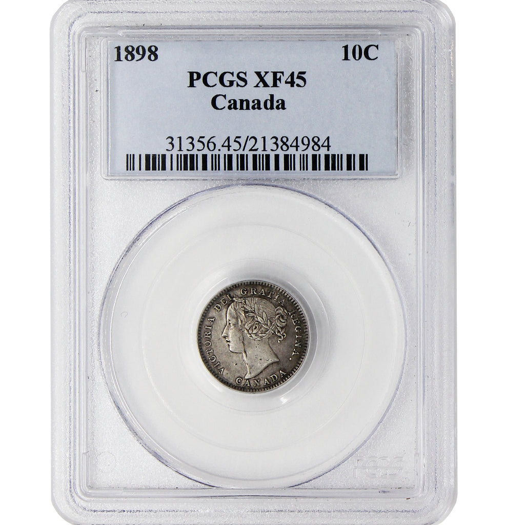 1898 Obv. 6 Canada 10-cents PCGS Certified XF-45 $