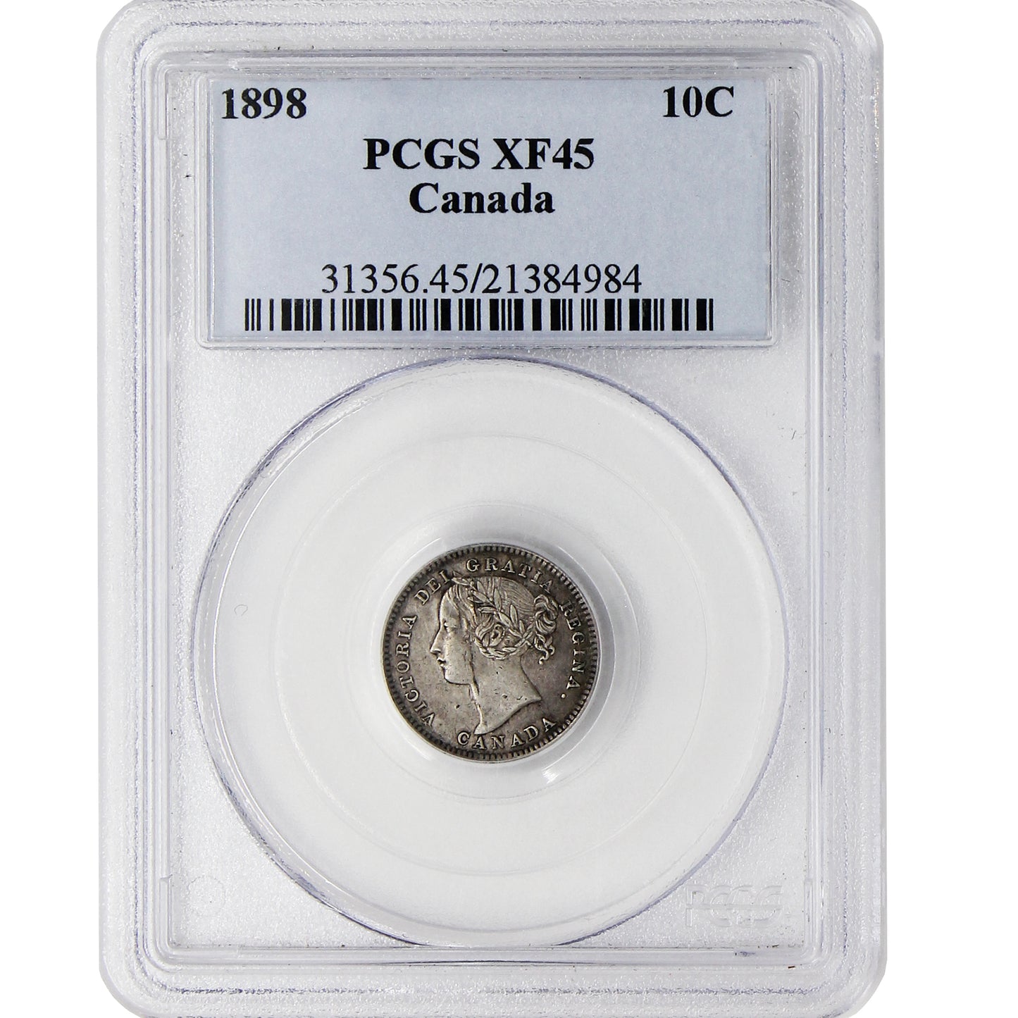 1898 Obv. 6 Canada 10-cents PCGS Certified XF-45 $