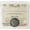 1858 Canada 10-cents ICCS Certified F15