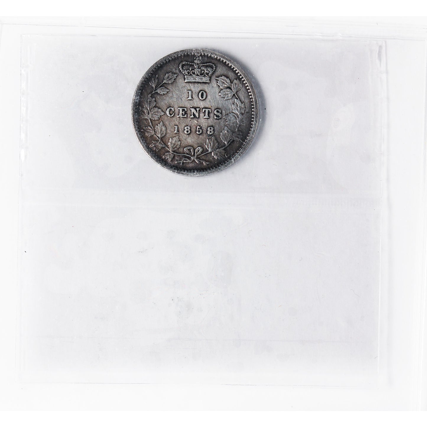 1858 Canada 10-cents ICCS Certified F15