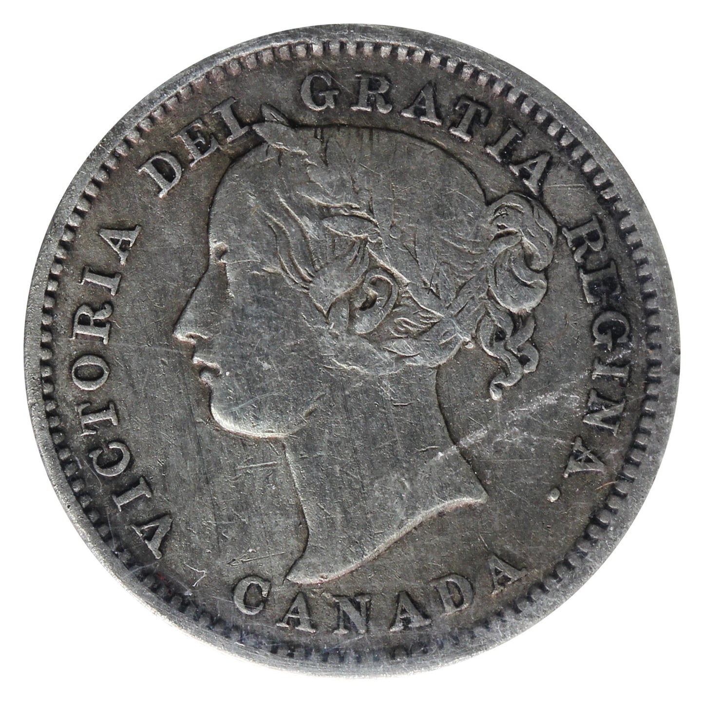 1858 Canada 10-cents ICCS Certified F15