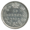 1870 Wide O Canada 10-cents ICCS Certified AU50