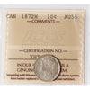 1872H Canada 10-cents ICCS Certified AU55