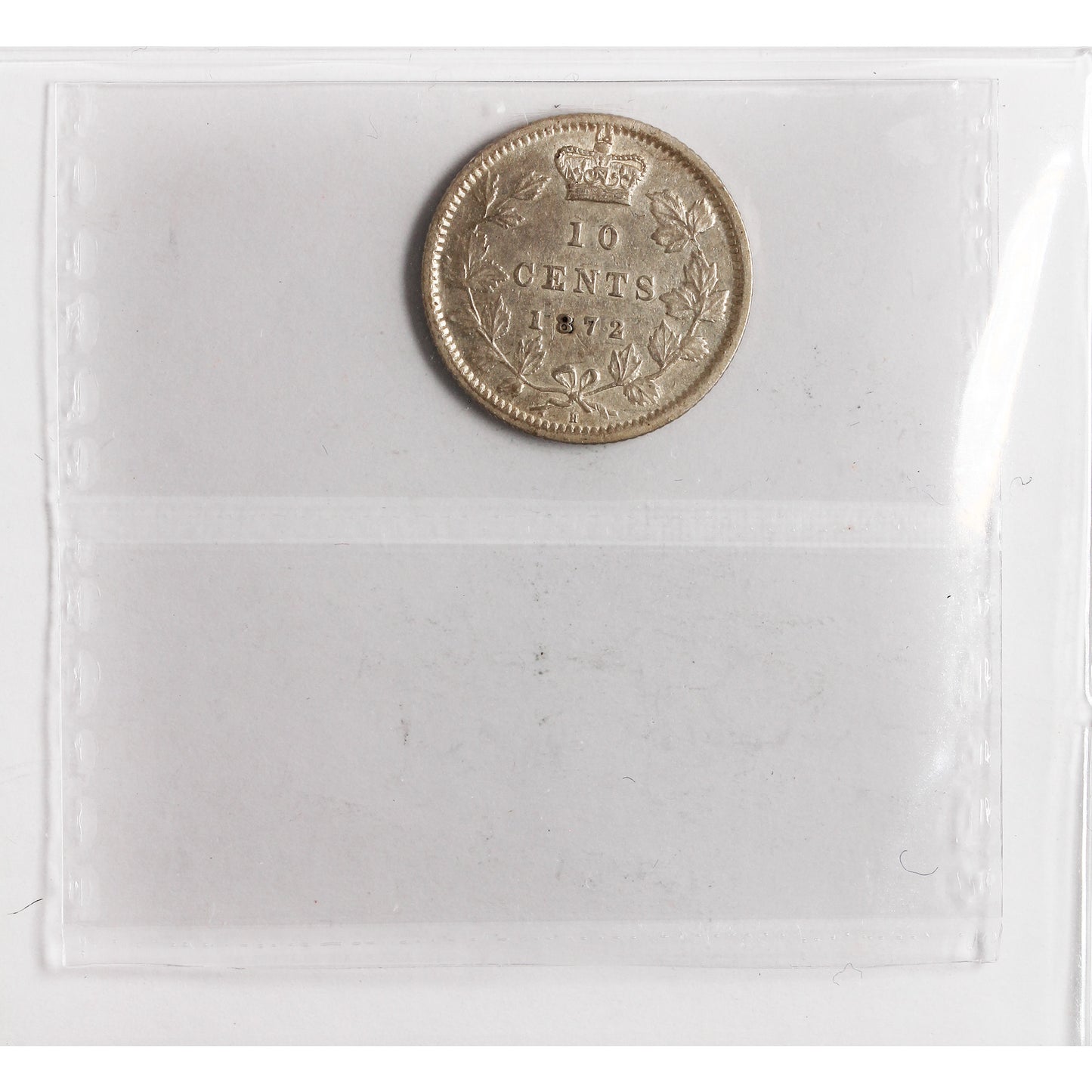 1872H Canada 10-cents ICCS Certified AU55