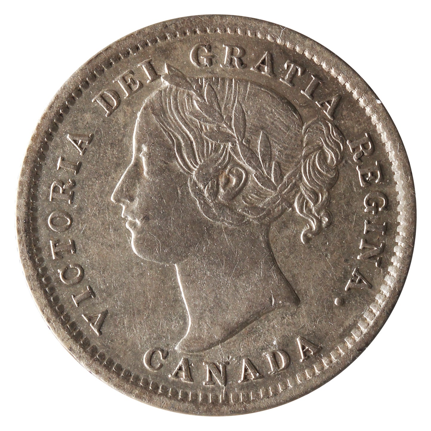 1872H Canada 10-cents ICCS Certified AU55
