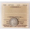 1872H Canada 10-cents ICCS Certified VG10