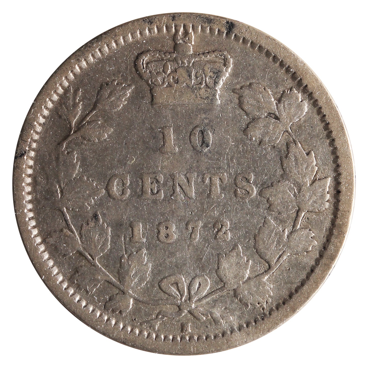 1872H Canada 10-cents ICCS Certified VG10