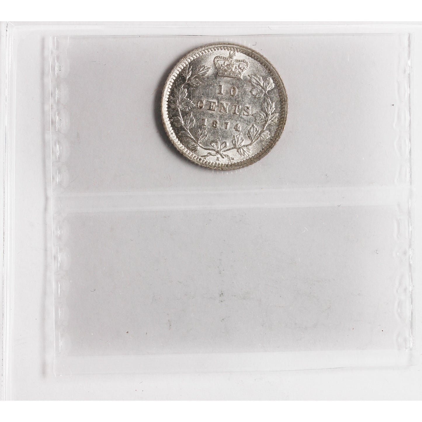 1874H Canada 10-cents ICCS Certified AU55
