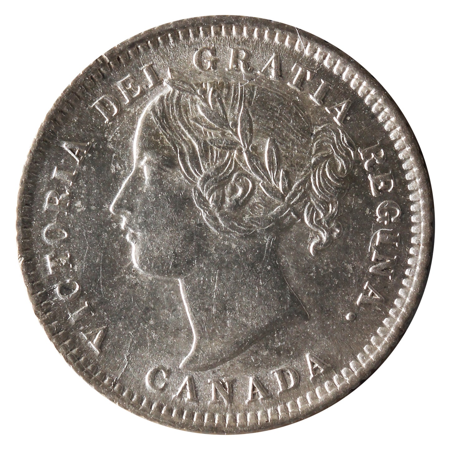 1874H Canada 10-cents ICCS Certified AU55