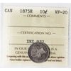 1875H Canada 10-cents ICCS Certified VF20