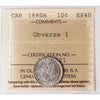 1880H Obv. 1 Canada 10-cents ICCS Certified EF40