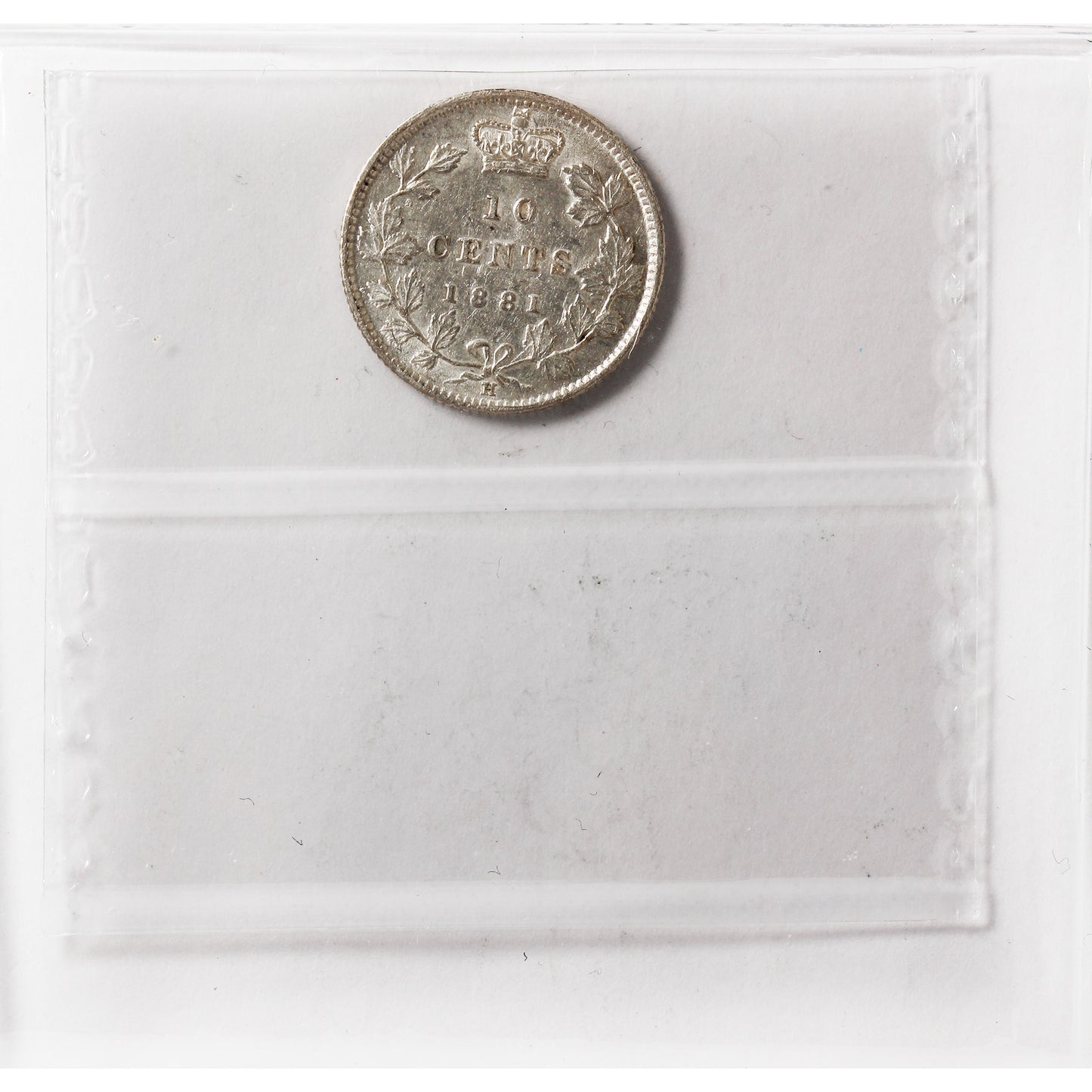 1881H Obv. 2 Canada 10-cents ICCS Certified EF45