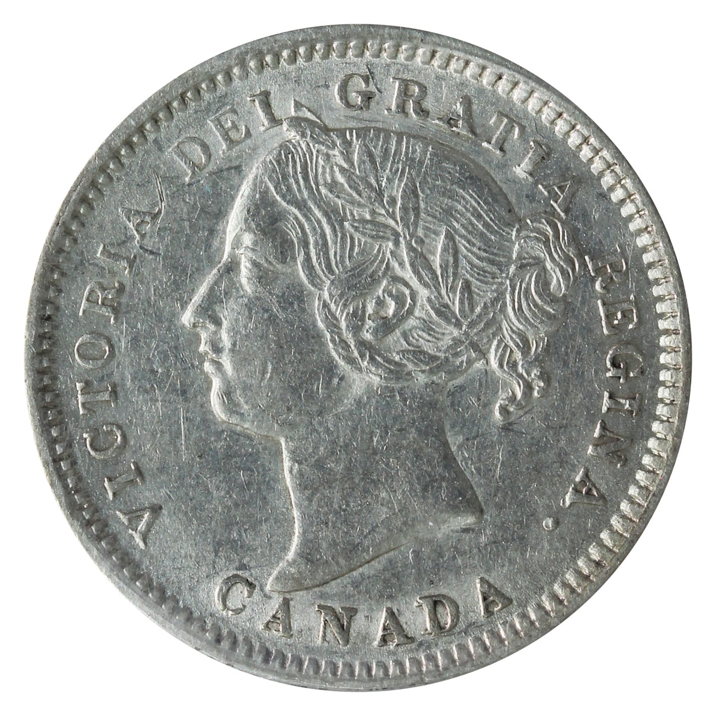 1881H Obv. 2 Canada 10-cents ICCS Certified EF45