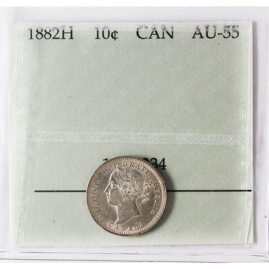 1882H Canada 10-cents Prestige Certified AU55
