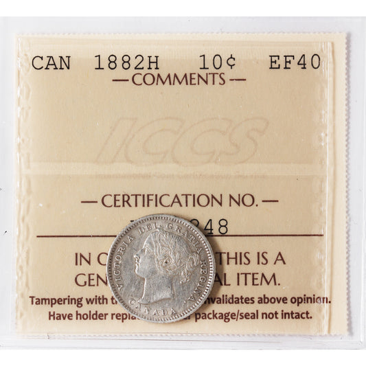 1882H Canada 10-cents ICCS Certified EF40