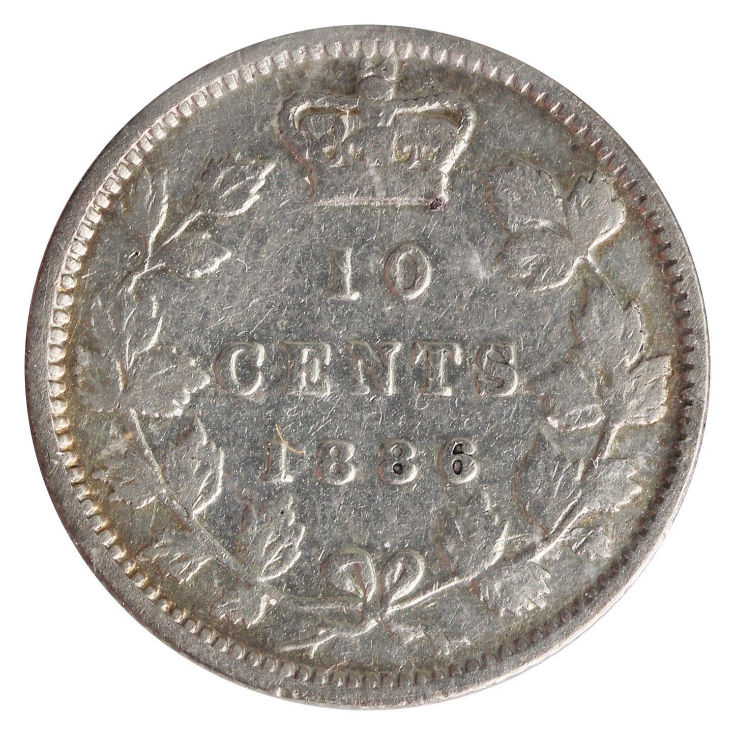 1886 Large Knob 6, Obv. 4 Canada 10-cents Prestige Certified F12 $
