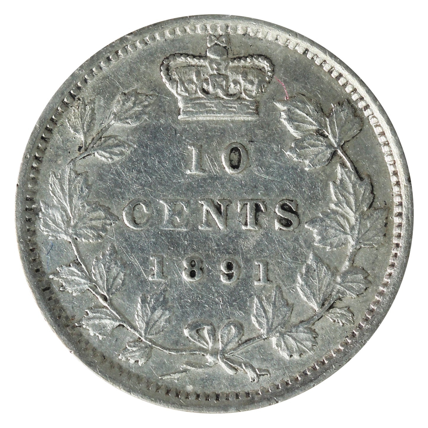1891 22 Leaves Canada 10-cents ICCS Certified EF45