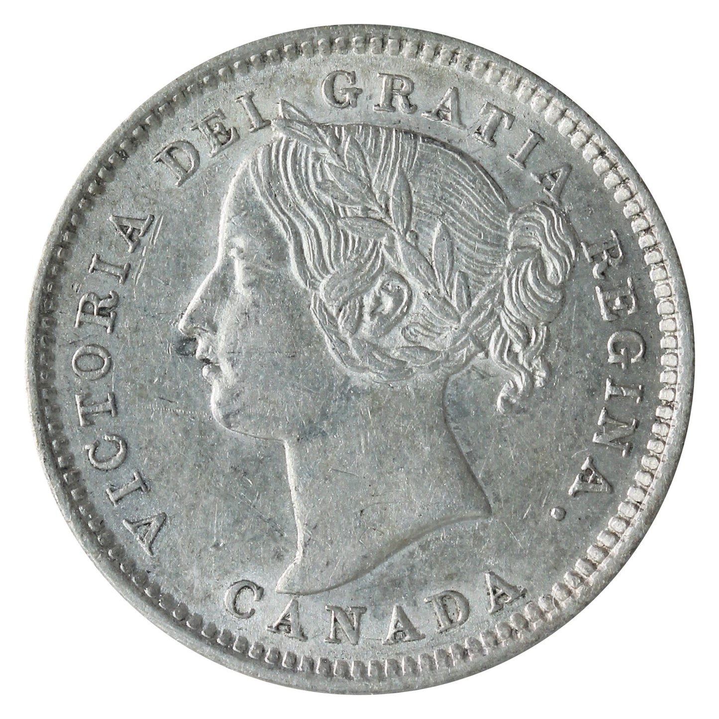 1896 Obv. 6 Canada 10-cents ICCS Certified AU55