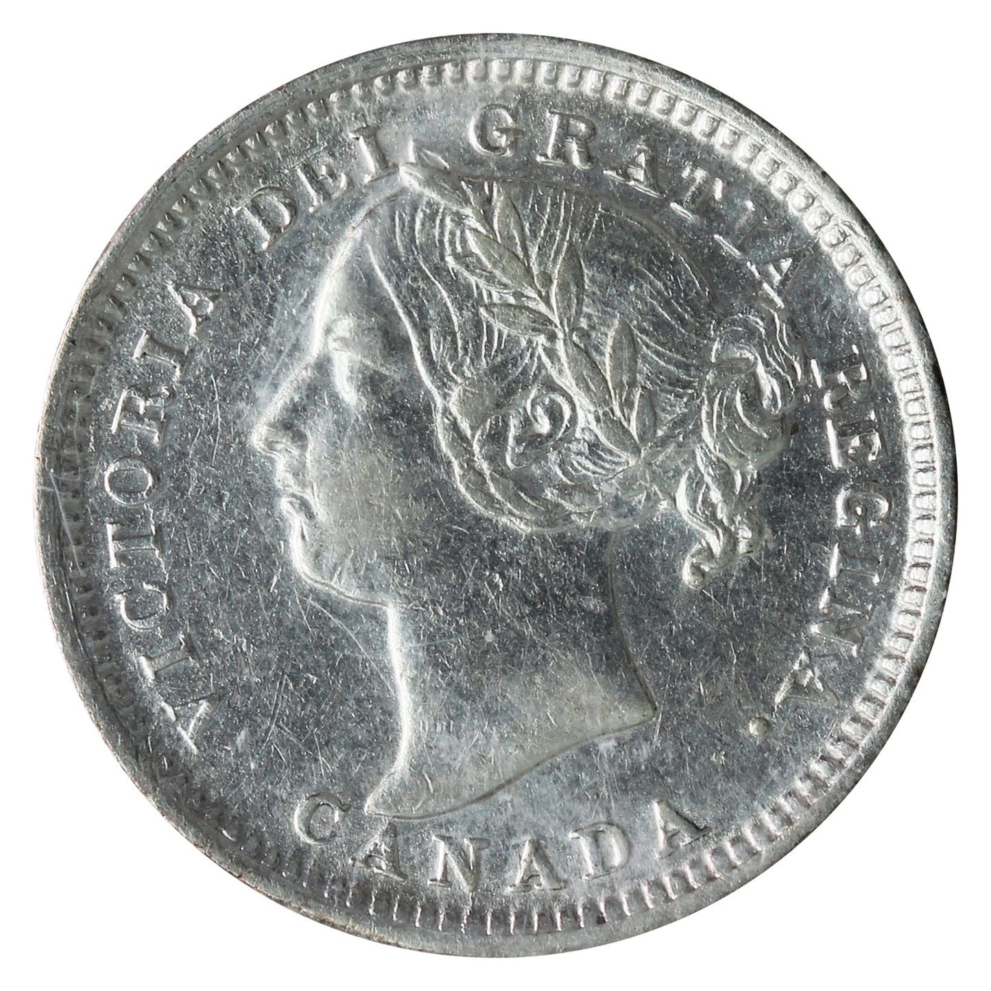 1898 Obv. 5 Canada 10-cents ICCS Certified EF40