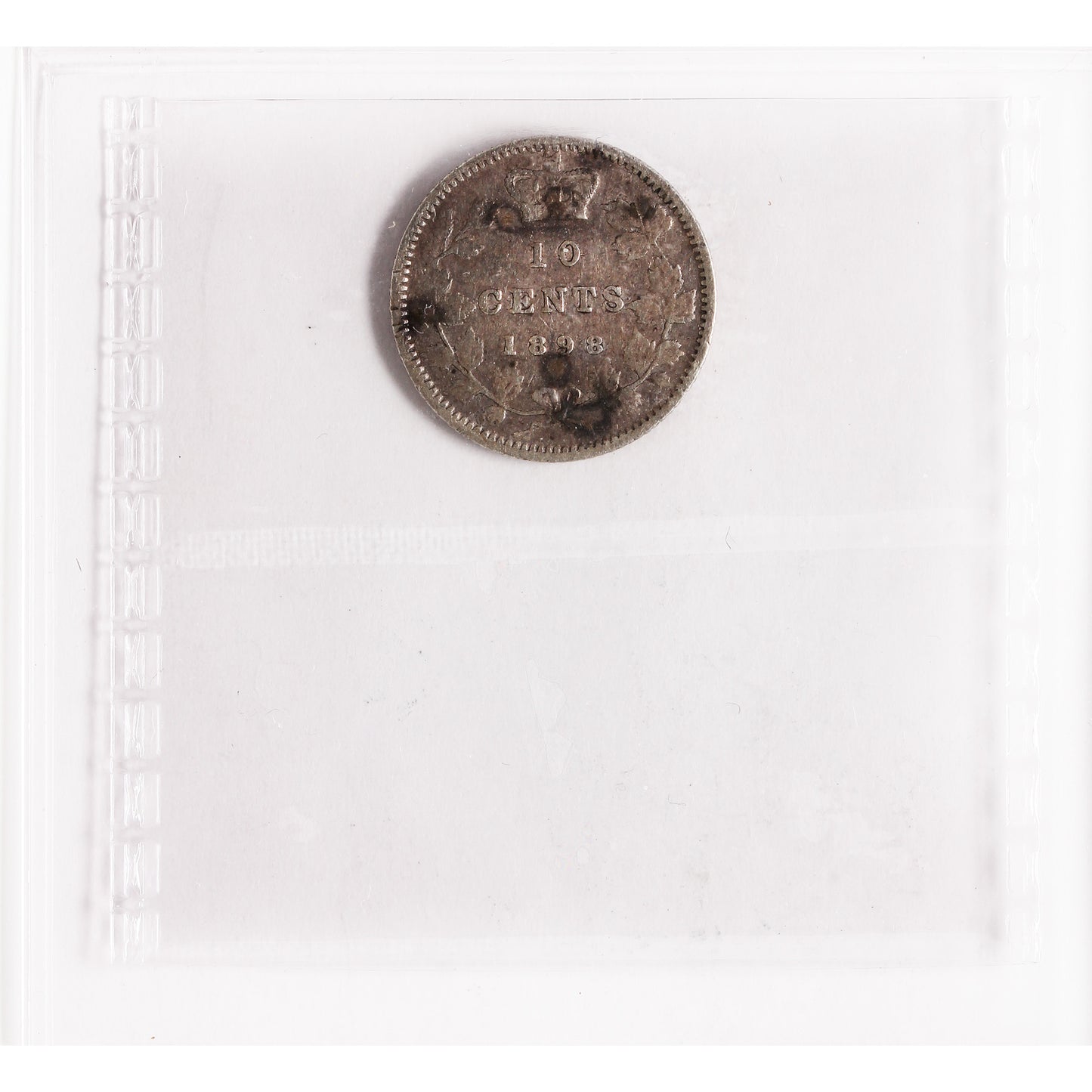 1898 Obv. 5 Canada 10-cents ICCS Certified F12