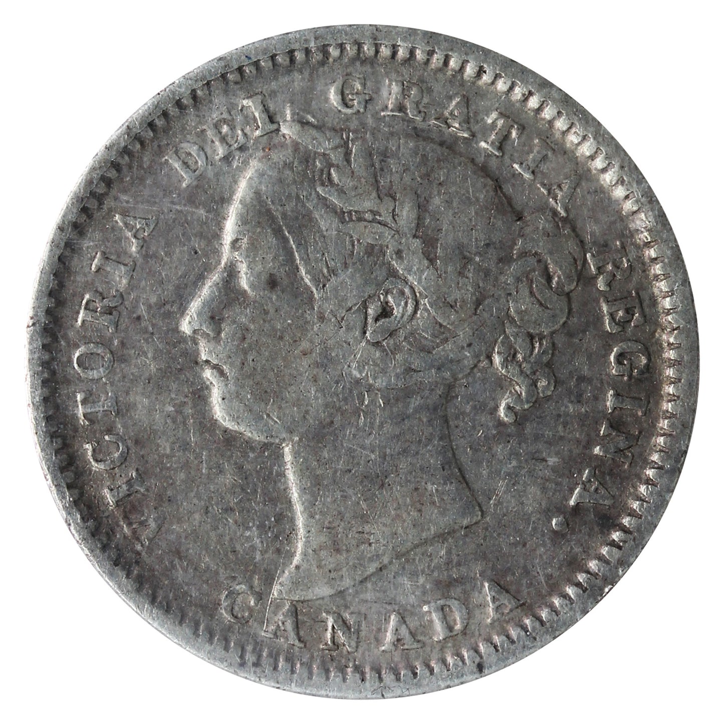 1898 Obv. 5 Canada 10-cents ICCS Certified F12