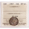 1907 Canada 10-cents ICCS Certified EF40