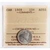 1908 Canada 10-cents ICCS Certified AU50