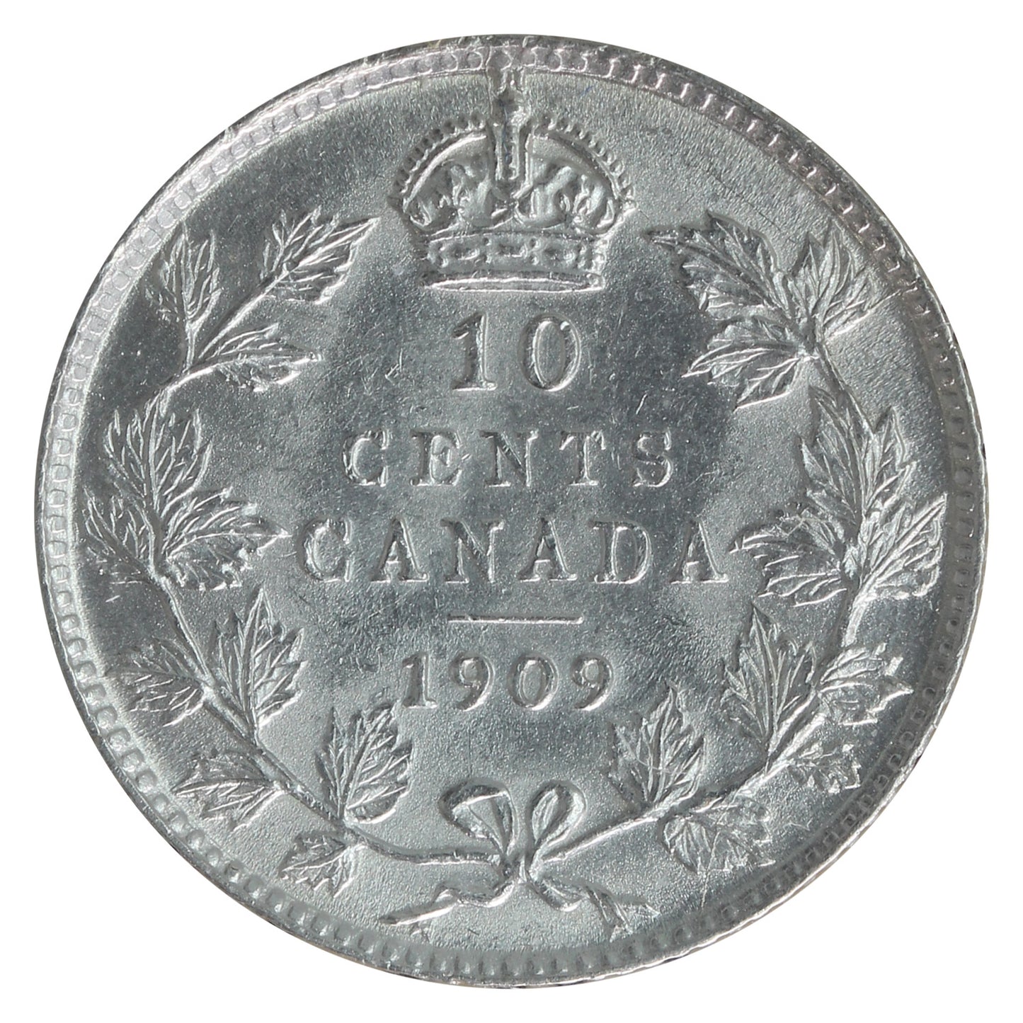 1909 Broad Leaves Canada 10-cents ICCS Certified AU50