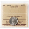1914 Canada 10-cents ICCS Certified AU-55