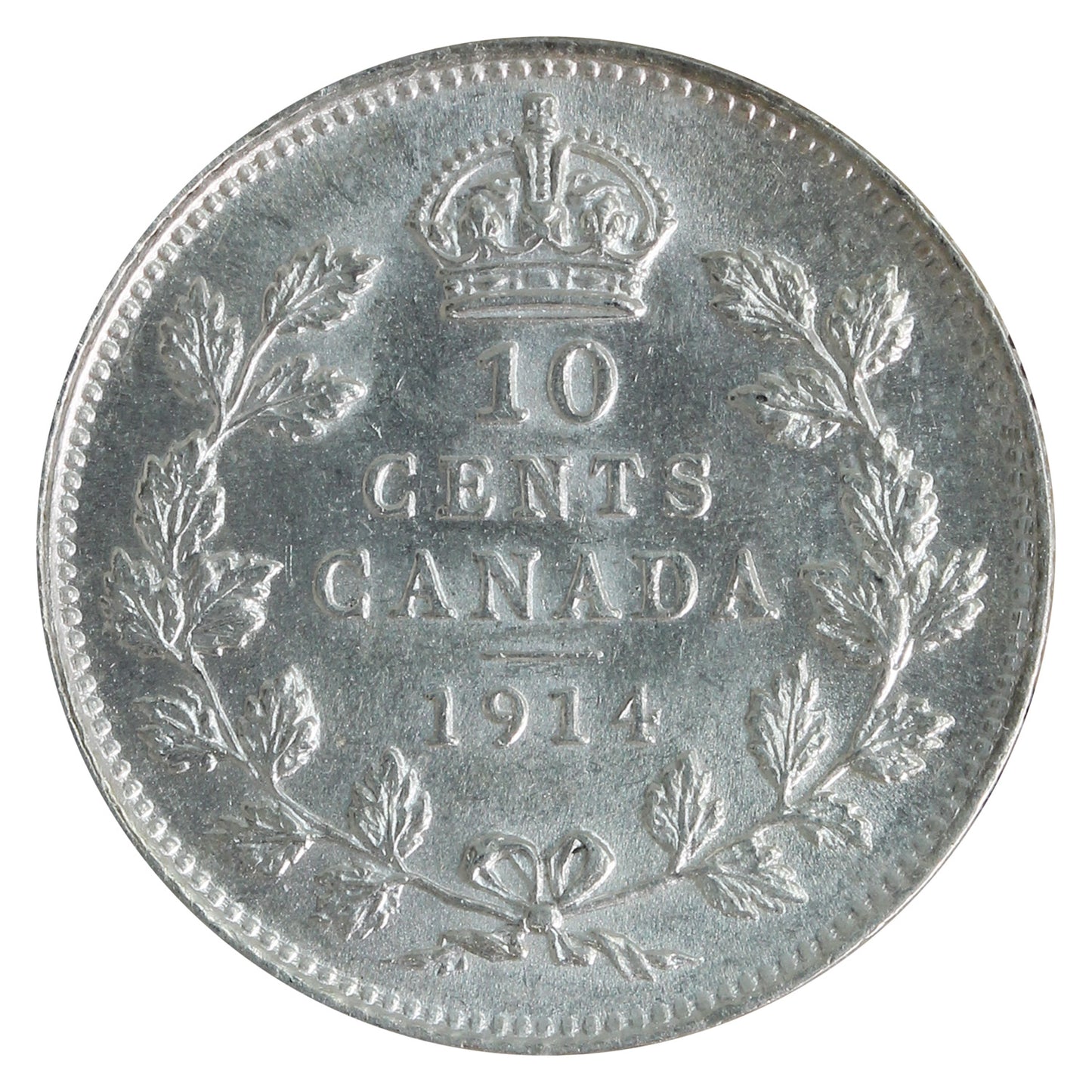 1914 Canada 10-cents ICCS Certified AU-55