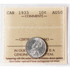 1933 Canada 10-cents ICCS Certified AU-50