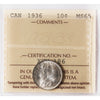 1936 Canada 10-cents ICCS Certified MS65 (XKV 186)
