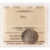 1936 Bar Canada 10-cents ICCS Certified AU50
