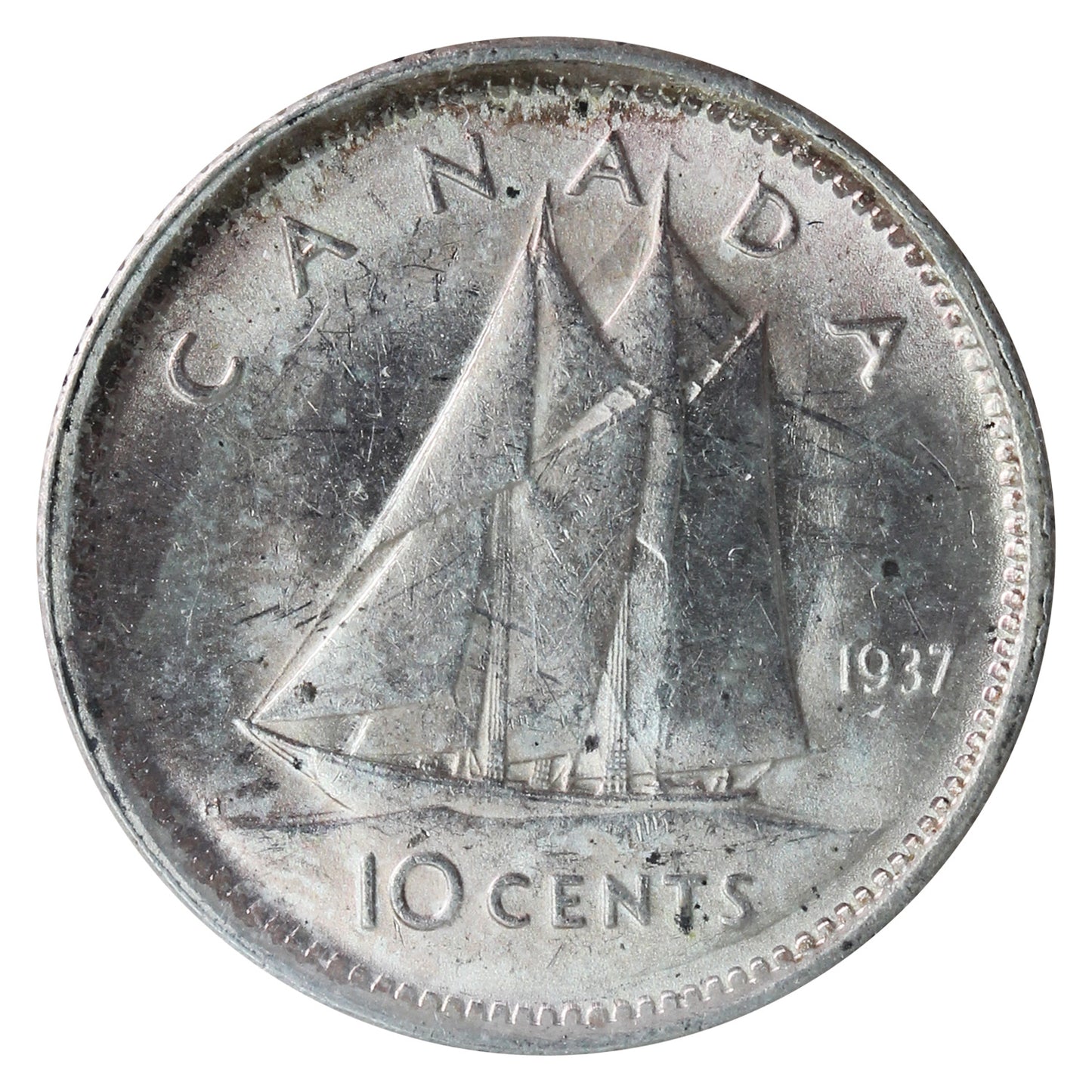 1937 Canada 10-cents ICCS Certified MS62