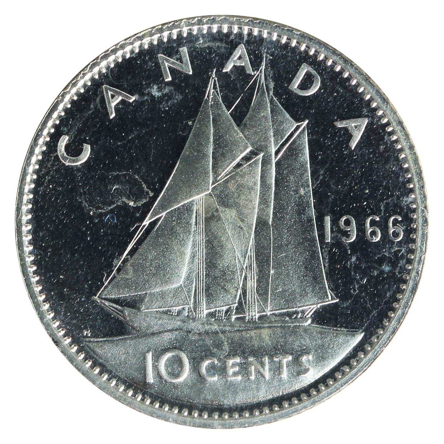 1966 Canada 10-cents ICCS Certified PL66 Cameo