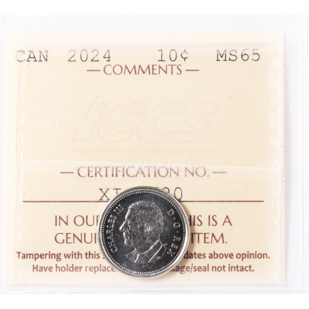 2024 Canada 10-cents ICCS Certified MS65